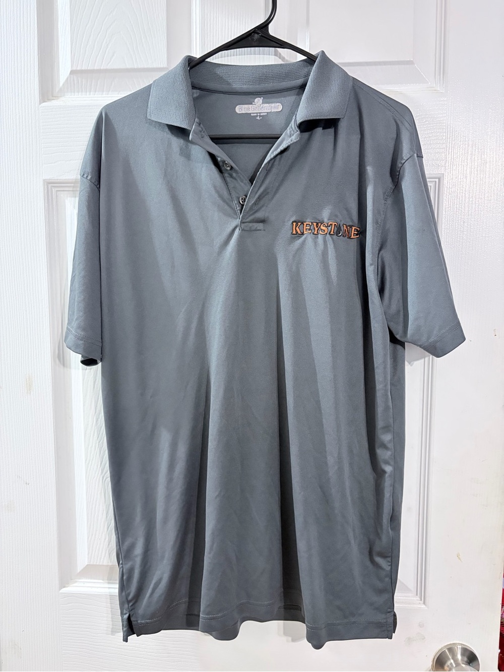 Blue Generation Keystone Embroidered Gray Performance Polo Men’s Large